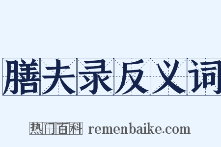 膳夫录反义词是什么意思的图片